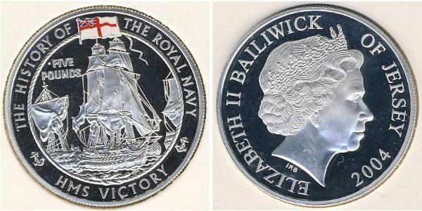 5 Pound Jersey 銀 伊丽莎白二世 (1926-2022)