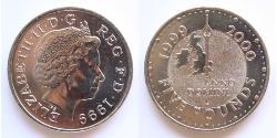 5 Pound United Kingdom (1922-) 镍/銅 伊丽莎白二世 (1926-2022)