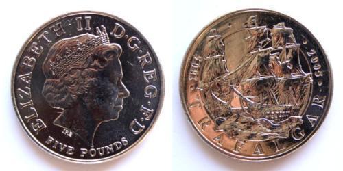 5 Pound United Kingdom (1922-) 銅/镍 伊丽莎白二世 (1926-2022)