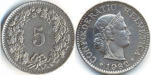 5 Rappen / 5 Centime Suisse Argent/Cuivre/Nickel 