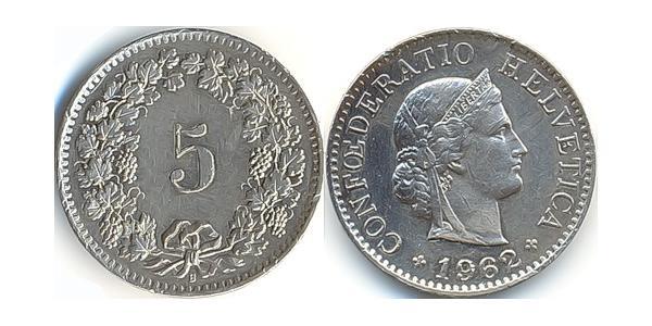 5 Rappen / 5 Centime Switzerland Copper/Nickel 