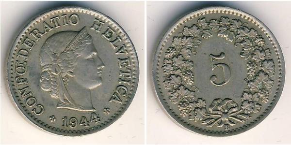 5 Rappen / 5 Centime Switzerland Copper/Nickel 