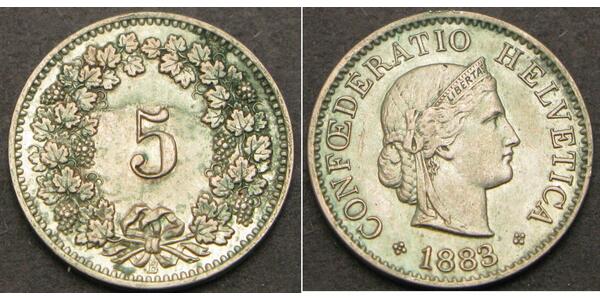 5 Rappen / 5 Centime 瑞士 銅/镍 