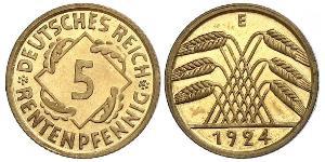 5 Reichpfennig Weimar Republic (1918-1933) Brass 