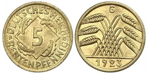 5 Reichpfennig Weimar Republic (1918-1933) Brass 