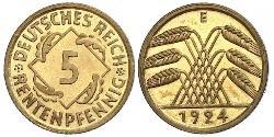 5 Reichpfennig Weimarer Republik (1918-1933) Messing 