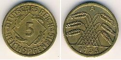 5 Reichpfennig Weimarer Republik (1918-1933) Messing 