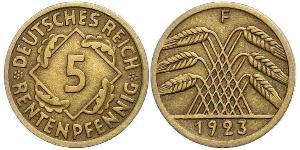 5 Reichpfennig Repubblica di Weimar (1918-1933) Ottone 