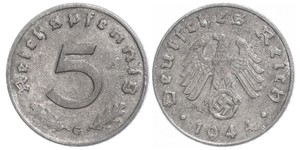 5 Reichpfennig Alemania nazi (1933-1945) Zinc 