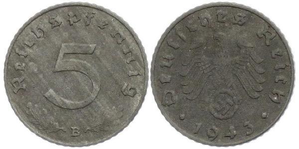 5 Reichpfennig Alemania nazi (1933-1945) Zinc 