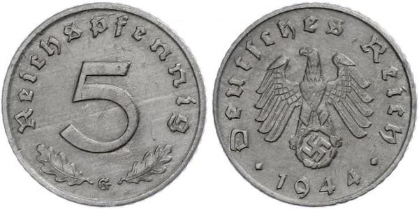 5 Reichpfennig Nazi Germany (1933-1945) Zinc 