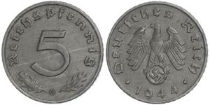 5 Reichpfennig 納粹德國 (1933 - 1945) Zinc 