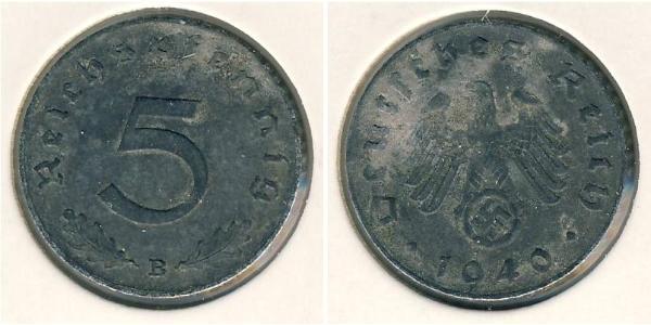 5 Reichpfennig 納粹德國 (1933 - 1945) Zinc 