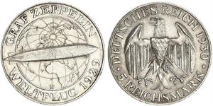 5 Reichsmark République de Weimar (1918-1933) Argent 