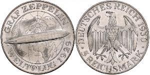 5 Reichsmark République de Weimar (1918-1933) Argent 