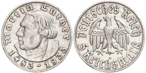 5 Reichsmark Troisième Reich (1933-1945) Argent Martin Luther