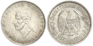 5 Reichsmark Troisième Reich (1933-1945) Argent Friedrich von Schiller