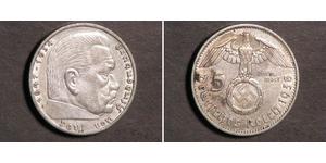 5 Reichsmark Troisième Reich (1933-1945) Argent Paul von Hindenburg