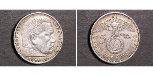 5 Reichsmark Troisième Reich (1933-1945) Argent Paul von Hindenburg