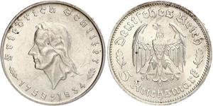 5 Reichsmark Troisième Reich (1933-1945) Argent Friedrich von Schiller