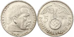 5 Reichsmark Troisième Reich (1933-1945) Argent Paul von Hindenburg