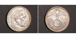 5 Reichsmark Troisième Reich (1933-1945) Argent Paul von Hindenburg