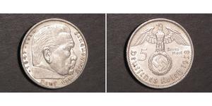 5 Reichsmark Troisième Reich (1933-1945) Argent Paul von Hindenburg