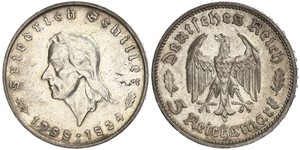 5 Reichsmark Troisième Reich (1933-1945) Argent Friedrich von Schiller