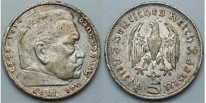 5 Reichsmark Troisième Reich (1933-1945) Argent Paul von Hindenburg