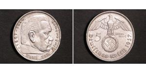 5 Reichsmark Troisième Reich (1933-1945) Argent Paul von Hindenburg