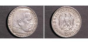 5 Reichsmark Troisième Reich (1933-1945) Argent Paul von Hindenburg