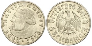 5 Reichsmark Troisième Reich (1933-1945) Argent Martin Luther