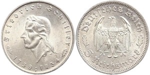 5 Reichsmark Troisième Reich (1933-1945) Argent Friedrich von Schiller