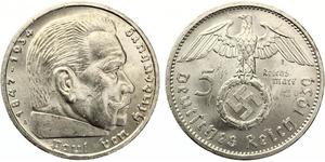 5 Reichsmark Troisième Reich (1933-1945) Argent Paul von Hindenburg