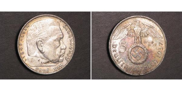 5 Reichsmark Troisième Reich (1933-1945) Argent Paul von Hindenburg
