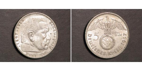 5 Reichsmark Troisième Reich (1933-1945) Argent Paul von Hindenburg