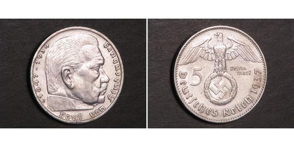 5 Reichsmark Troisième Reich (1933-1945) Argent Paul von Hindenburg