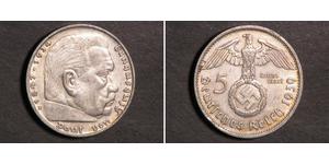 5 Reichsmark Germania nazista (1933-1945) Argento Paul von Hindenburg