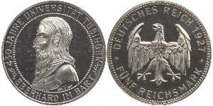 5 Reichsmark Repubblica di Weimar (1918-1933) Argento Eberhard I, Count of Württemberg