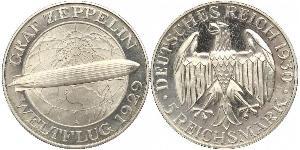 5 Reichsmark Repubblica di Weimar (1918-1933) Argento 