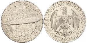 5 Reichsmark Repubblica di Weimar (1918-1933) Argento 