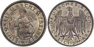 5 Reichsmark Repubblica di Weimar (1918-1933) Argento 