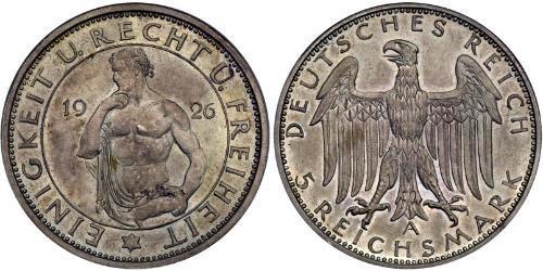 5 Reichsmark Repubblica di Weimar (1918-1933) Argento 