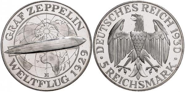 5 Reichsmark Repubblica di Weimar (1918-1933) Argento 