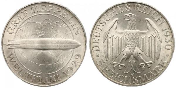 5 Reichsmark Repubblica di Weimar (1918-1933) Argento 