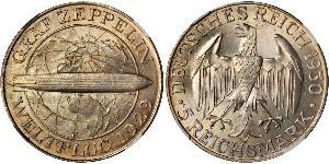 5 Reichsmark República de Weimar (1918-1933) Plata 