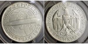 5 Reichsmark República de Weimar (1918-1933) Plata 