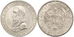 5 Reichsmark República de Weimar (1918-1933) Plata Everardo I de Wurtemberg