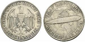 5 Reichsmark República de Weimar (1918-1933) Plata 