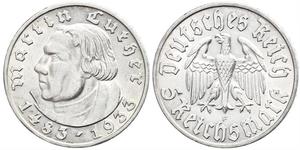 5 Reichsmark Deutsches Reich (1933-1945) Silber Martin Luther